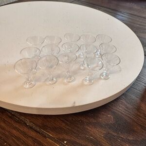 Vintage dollhouse miniature clear glasses or stemware ( 15 ) plastic